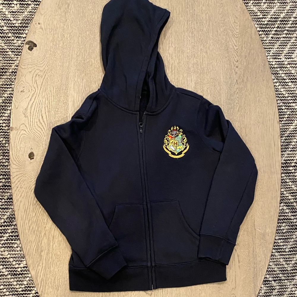 Black Harry Potter zip up hoodie kids Large L